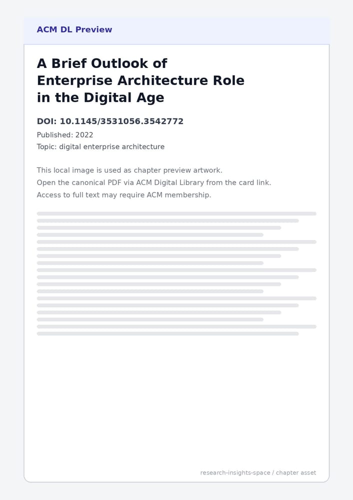 Первая страница whitepaper A Brief Outlook of Enterprise Architecture Role in the Digital Age