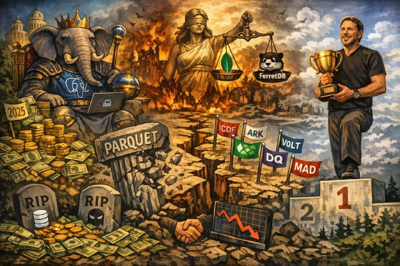 Databases in 2025 retrospective illustration