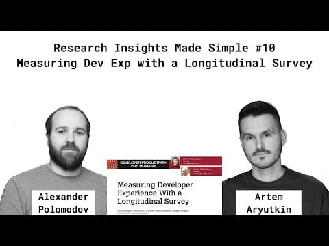 Measuring Developer Experience With a Longitudinal Survey - YouTube cover